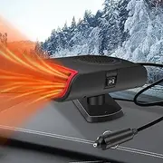 KAOLALI 2025 12 V 150 W Car Heater, 2 in 1 Fast Heating Cooling Fan Defrosting, Portable Car Heater That Plugs into Cigarette Lighter with 360° Rotating Base, for Motorhome, Camper, Truck