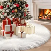 Christmas Tree Skirt, 60 Inch Christmas Decorations Tree Skirt, Faux Fur Whit...