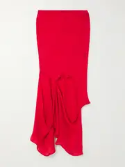 [Acne Studios] Acne Studios - Asymmetric Cutout Silk Midi Skirt - Red - EU 38 EU 38 Red