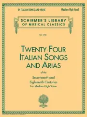 24 Italian Songs & Arias for Medium High Voice Piano Classical Sheet Music Book