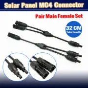 1 PAIR MC-4 PLUG SOLAR PANEL INLINE CABLE Y-BRANCH PV ADAPTOR CONNECTOR WIRING
