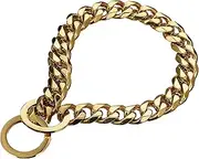 Dog Choke Collar - 34 Inch Dog Choke Chain Collar | Stylish Stainless Heavy Duty Chain Fits 30in Neck for Small Large Breed Nighttime Safety Behavior Correction Puppy
