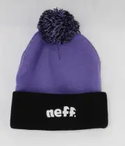 NEFF Puffer Pom Beanie, One Size Fits Most, Black Light Purple New