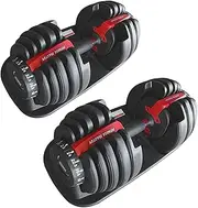Fitness Master 48kg Adjustable Dumbbell Set Home GYM Exercise Equipment 2x24kg