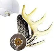 [Generic] Hunter Hat Clip - Brass Antler Hat Clip | Brim Clip For Hunter | Deer Hunting Antler Cap | Metal Antler Clip Cap | Handcrafted Brass Hat Clip | Brim Hat Clips | Hunting Hat Clip | Brim Cap For Outdoor