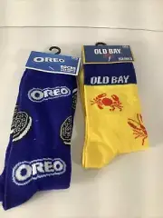 2 Crazy Socks~Oreo Cookies®️/ Old Bay Seasoning®️ Crew Socks (Size 6-12)~NEW