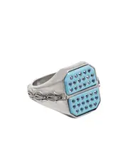 enamel rhinestone-embellished signet ring 9 Gray