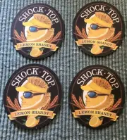 Shock Top Lemon Shandy Beer Oval Coasters 4 Total Very Rare