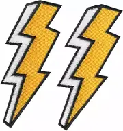 Lot of 2 Lightning Bolts Strike Electrical Storm Zap DIY Embroidery Crafting Emb