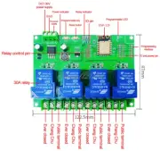1PCS ESP-12F Development Board ESP8266 Wifi 4 channel 5V 30A Smart Relay Module