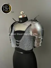 Medieval Knight Female Armor, Gorget Pouldron, Chainmail Armor, Cosplay, SCA.