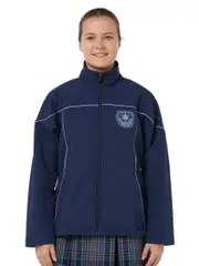 Girls Navy Soft Shell Jackets With Embroidery