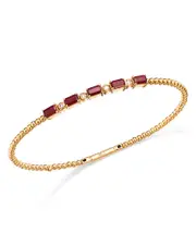 Bloomingdale's Fine Collection Ruby & Diamond Bangle Bracelet in 14K Yellow Gold