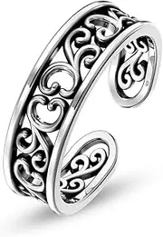 [LeCalla] 925 Sterling Silver Minimalist Toe Rings Simple Open Adjustable Mixed Design Toe-Rings for Women