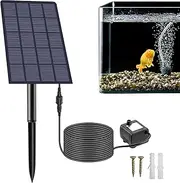 Solar Aerator for Pond | Air Pump Oxygenator Solar Power | Hose and Bubble Stone Attached Water Circulation Gear for Garden, Aquariums, Small Pools