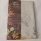 Harvest At Home Fabric Table Cloth 70" Round Brown Floral. New In Pkg.