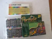 OIL PASTELS, 3 SETS, SAKURA CRAY-PAS 16 NEW, PORTFOLIO 24 USED, UNBRANDED 22 NEW