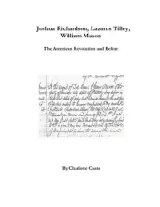 Joshua Richardson, Lazarus Tilley, William Mason - The American R