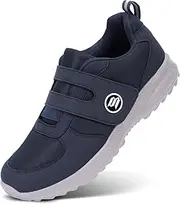 [BibHoly] Diabetic Shoes for Women Men Extra Wide Fit Trainers Easy Close Orthopedic Shoes for Swollen Feet Plantar Fasciitis Lightweight Walking Sneakers with Adjustable Strap, Blue, 9.5 UK