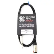 Vintage King Audio Project Headphone Cable Extender w/ 1/4" TRS Connectors - 10'