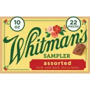 Whitman's Sampler Gift Box Assorted Milk & Dark Chocolate, 10.0 OZ