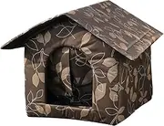Tuxuseo Outdoor Cat Shelter, Winter Waterproof Weatherproof Cat Cave, Soft Warm Pet House, Outdoor Dog Cave with Removable Cushion