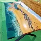 Handmade Resin Coffee Table – Epoxy Ocean Table, Low Wooden Side Table for home
