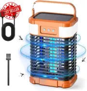 Solar Bug Zapper Outdoor Waterproof Rechargeable Fly Trap Mosquito Killer Orange