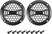 uxcell 2 Pcs 2inch Black Speaker Grill Mesh Plastic Woofer Guard Protector Dust Cover Black Decorative Circle Plastic Frame with Screws for Home Audio Car Speaker Replacement