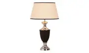 [Florabelle Living] Black And Nickel Urn Lamp W/Piping Shade