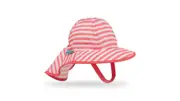 Infant SunSprout Hat (Coral/White Stripe)