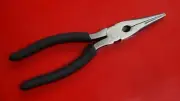 8" Long Nose Plier with side cutter and serrated Grip end