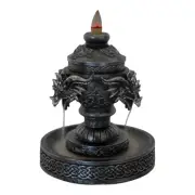 Polyresin Backflow Incense Burner - Celtic Triple Dragon Head