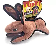 Tuffy Barnyard Rabbit Soft Squeaky Durable Floating Tug & Shake Dog Toy 13"