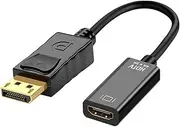 Auzzie Mart Displayport to HDMI Adapter, Gold-Plated Displayport(DP) Male to HDMI Female Adapter with Audio,Black