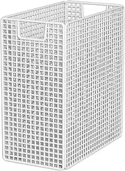 Perfeclan Yoga Mat Storage Rack Laundry Hamper Basket Space Saving Supplies Workout Equipment Organizer for Bedroom Workout Room Indoor, White