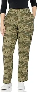 [Dickies] Women's Plus Size Relaxed Fit Stretch Cargo Straight Leg Pant, Light Sage Camo, 22