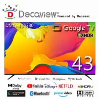 在飛比找Yahoo!奇摩拍賣優惠-DECAVIEW 43吋 HDR 4K Google TV聲