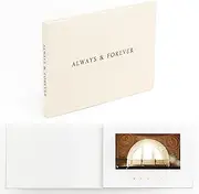 The Motion Books (ALWAYS & FOREVER - BLACK FOIL) | Luxury Linen Bound Video Book | Black foil letter stamping | Up to 3 hours of video, 7” IPS Display, 4GB of memory & Rechargeable Battery