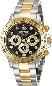 J.HARRISON(ジョン・ハリソン) J Harrison JH-014DG Men's Wristwatch, Silver, Dial color - black, Wristwatch, 8 stones Natural Diamond Multifunction Automatic & Hand-wind Watch