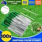 Fixed Pegs 100 Lawn Turf Pad U Peg Pins Artificial Synthetic Fake Weed Grass Mat