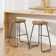 2 x Wooden Barstools 65CM
