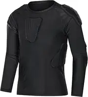 [Topeter] Kids Padded Football Shirt, Rib Protectors Youth Compression Shirt with Pads
