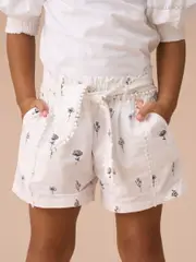 Angel & Rocket White Raya Printed Poplin Shorts (AN7753) | $55 - $65