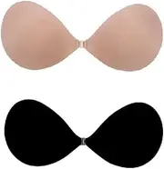 [Generic] Strapless Adhesive Bra Push Up Sticky Bra Invisible Silicone Stick On Bras for Women