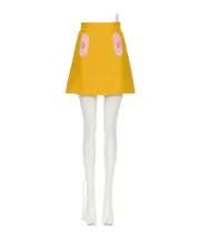 Valentino Button Embellished A-Line Skirt IT40 pale rose
