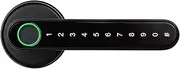 Smart Lock, Tuya Smartlife APP Bluetooth-Compatible Remote Control Smart Fingerprint Biometrics Lock for Indoor Wooden Metal Door,for Bedroom Hotel Office Apartment(Black Type B) FANDIAO