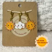 Sunshine on a Cloudy Day Stitch Marker Set, Crochet, Lobster Clasp