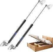 Koaudb 580 mm 90 kg/890N Gas Strut Pack of 2 L Type Gas Pressure Damper Hydraulic Holder for Storage Box Lid Cabinet Caravan Bed Cellar Door Shock Absorber Compression Spring Bonnet Damper (23 in
