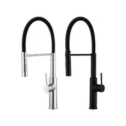 ACA Chrome Black Brass Kitchen Tap Mixer Tap Pull Down Swivel Spout Sink Basin Faucet